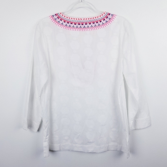 Lilly Pulitzer Amelia Sunburst Embroidered Tunic Top size Large - Picture 2 of 10